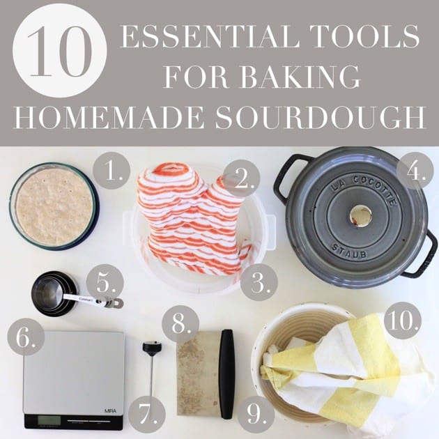 Tools for baking homemade sourdough