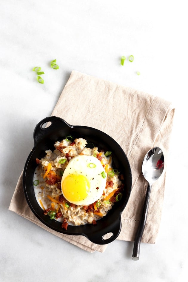 Savory Oatmeal with Egg + Bacon 2